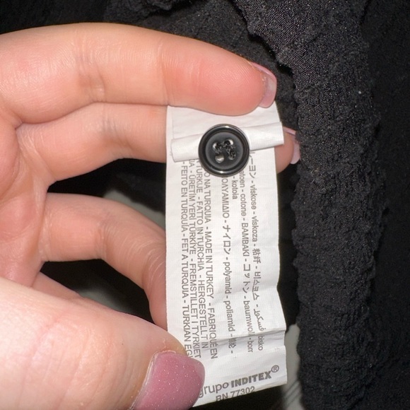 Zara women’s black low cut cropped blouse XS summer contemporary semi sheer - Picture 6 of 11